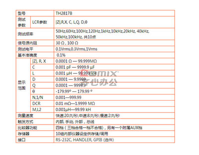 同惠 LCR數(shù)字電橋 TH2817B 單位:臺(tái)